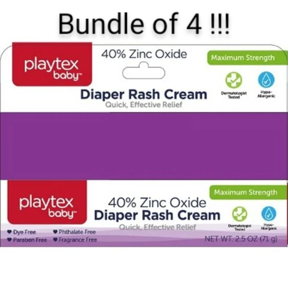 Playtex Baby 40% Zinc Oxide Diaper Rash Cream --4PACK!
